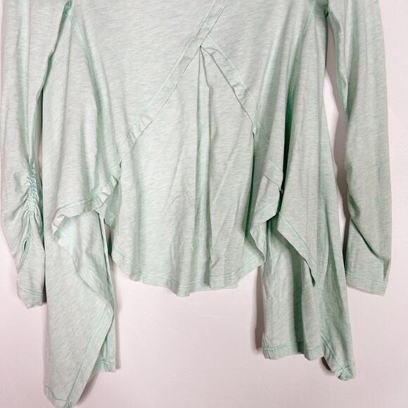 Ivivva by Lululemon Girls 6 Light Green Fours a Charm Wrap Top Pima Cotton Drape - Picture 6 of 11